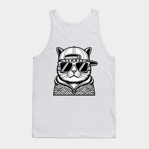 Snapback Cat Tank Top by pentaShop